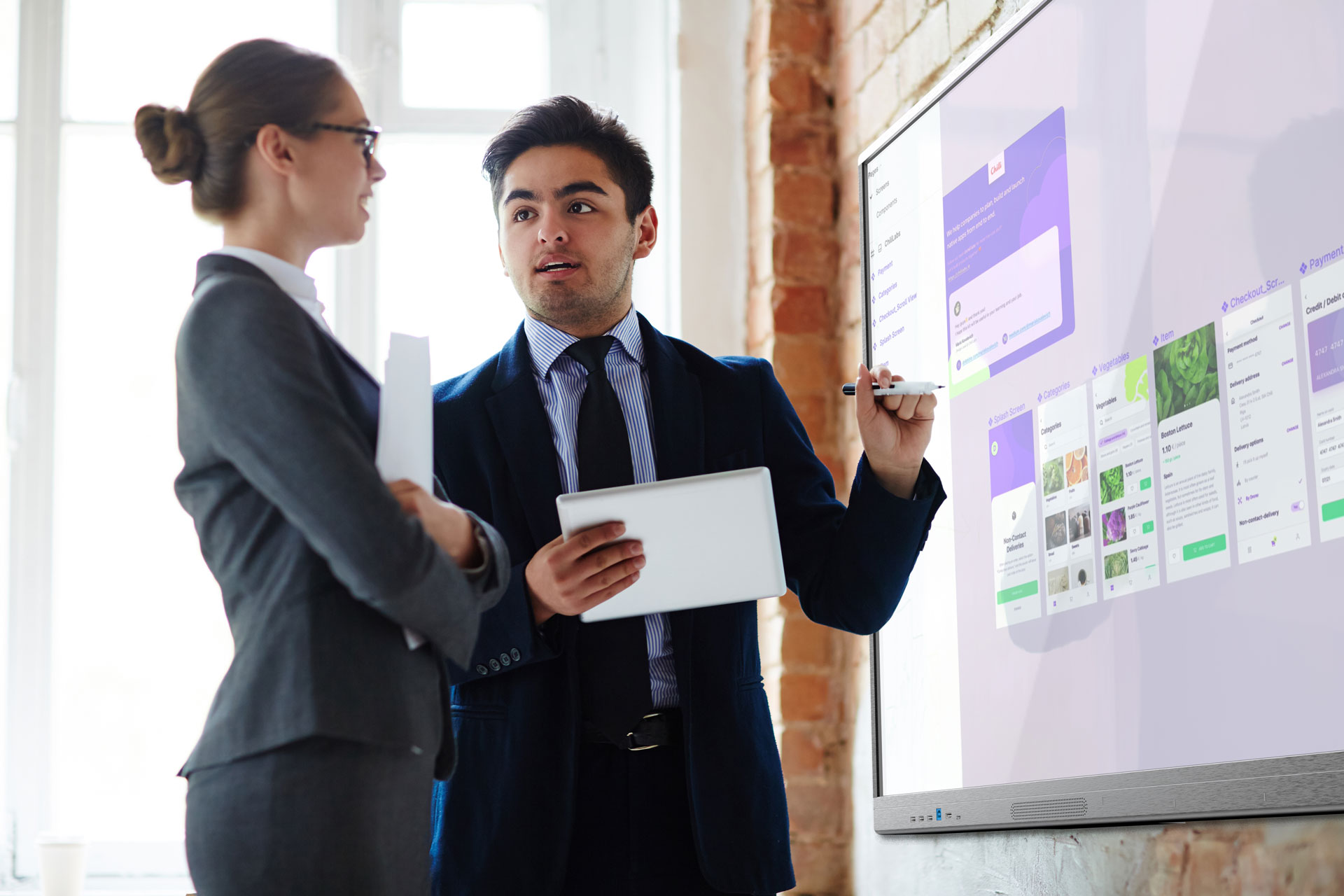 Interaktives Whiteboard beim Meeting